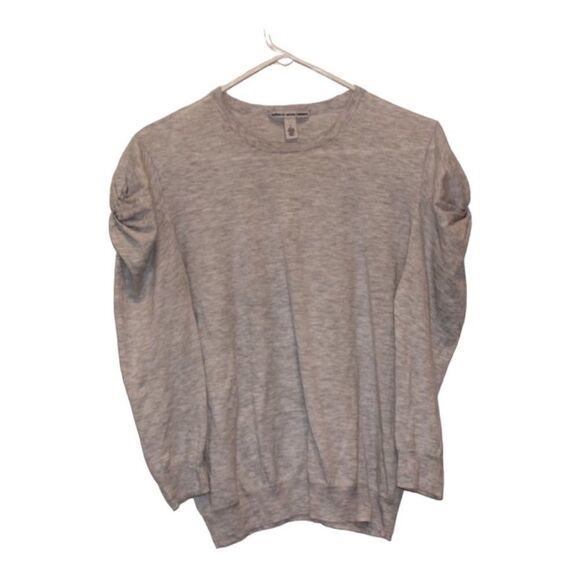 Autumn Cashmere Gray Cotton Crew Neck Long Sleeve Sweatshirts Women Size L - Picture 1 of 9